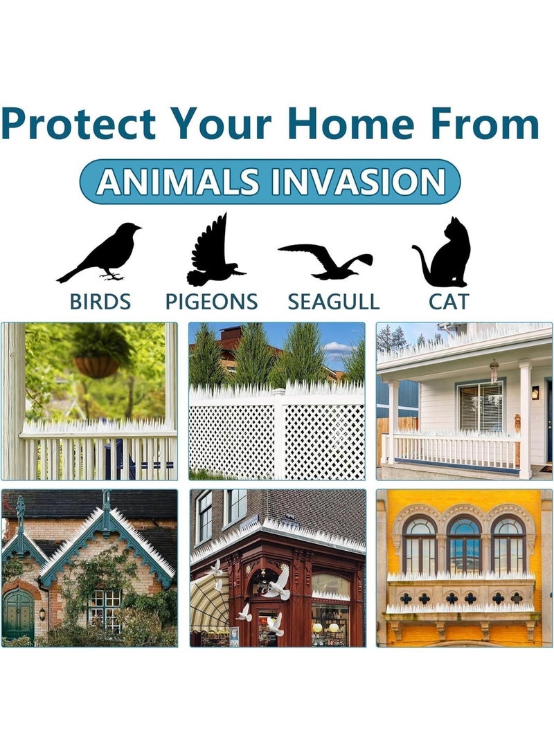 10 قطع من مسامير الطيور، 10 قطع من أجهزة طارد الطيور، مسامير عالية لردع الطيور للطيور الصغيرة، قطط الراكون، المدافع، تبقي السنجاب، نقار الخشب بعيدًا، مسامير الحمام، مانع عش الطيور، شرائط تسلق مضادة للسرقة للسور والسقف، سهلة التركيب باللون الأبيض - Image 4